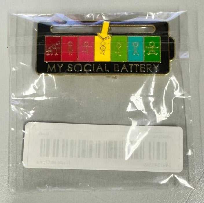 social battery pin badge
