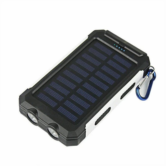 Waterproof Solar Power Bank USB 10000mAh Battery Portable Charger For Mobile