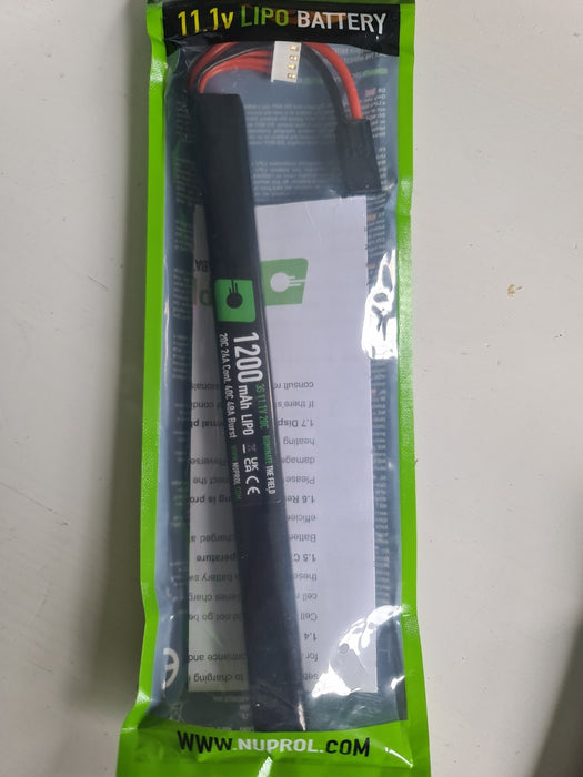 Airsoft Battery Nuprol NP Power 1200mah 11.1v 20c Lipo Slim Stick Type 8049