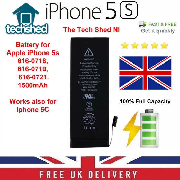 IPhone 5S 5C Battery 1560mAh Maximum Power LI-ION quality replacement