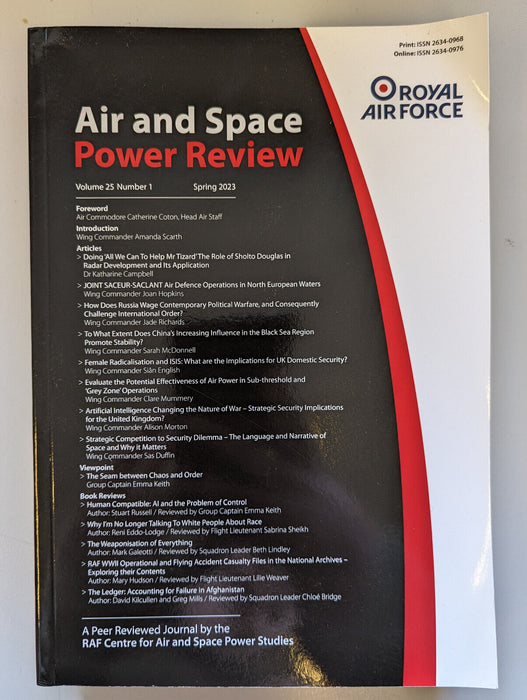 AIR AND SPACE POWER REVIEW Vol 25 No. 1 Spring 2023 ISSN 2634-0968