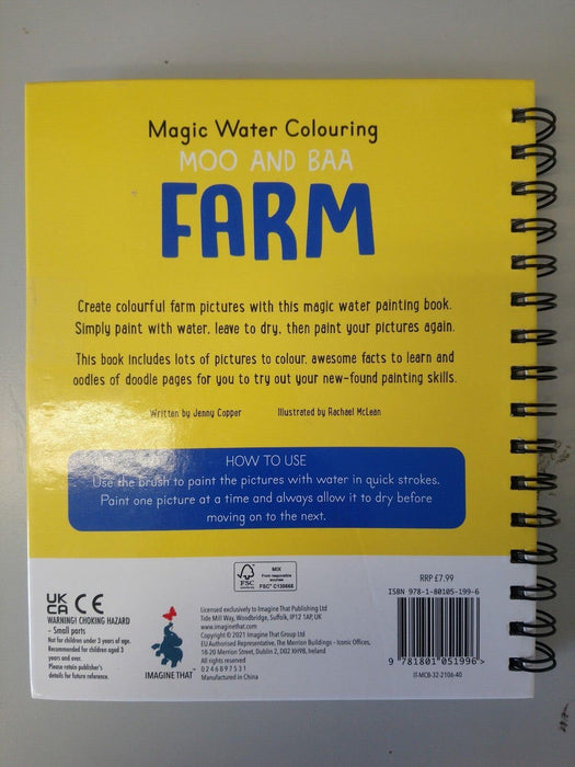 Moo and Baa farm - Magic Water Colouring Book