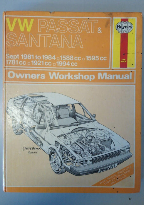 VW PASSAT AND SANTANA MODELS 1981 to 1984 HAYNES MANUAL 814