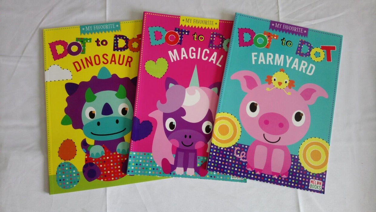 3x New My Favourite Dot To Dot Kids Activity Books