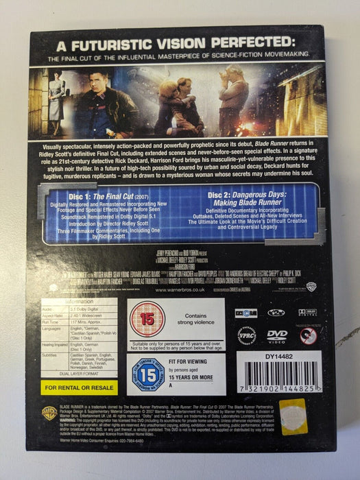 Blade Runner The Final Cut DVD 2 Disc Special Edition