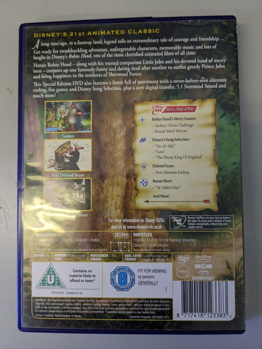 Disney Classics Robin Hood DVD Special Edition