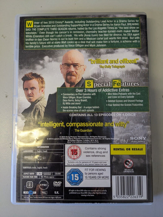 Breaking Bad The Complete Third Season DVD