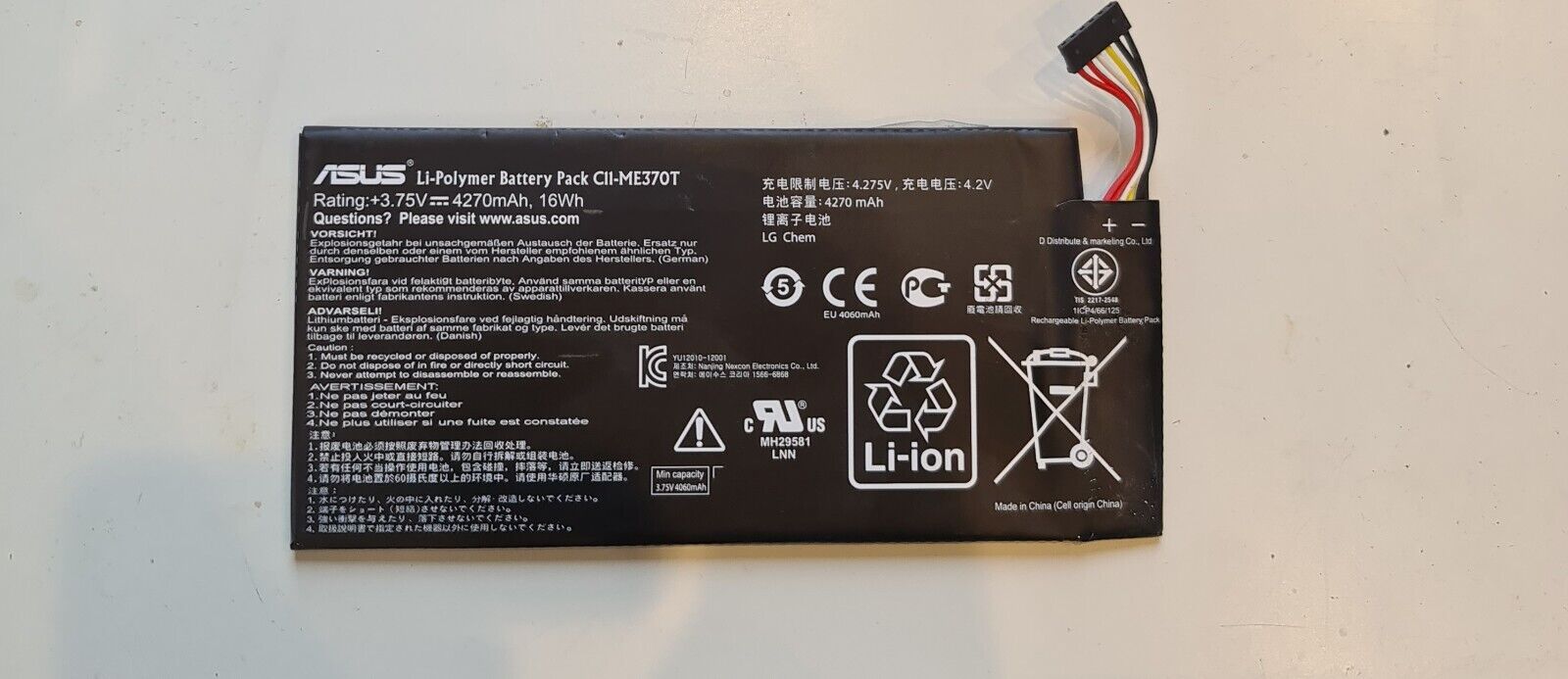 C11-ME370T Genuine Original Asus 4325mAh  3.7v Battery Battery Google Nexus 7