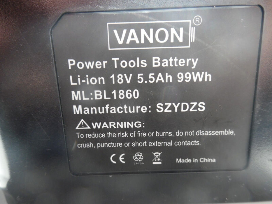 vanon bl1860 battery 18v 5.5Ah 99Wh