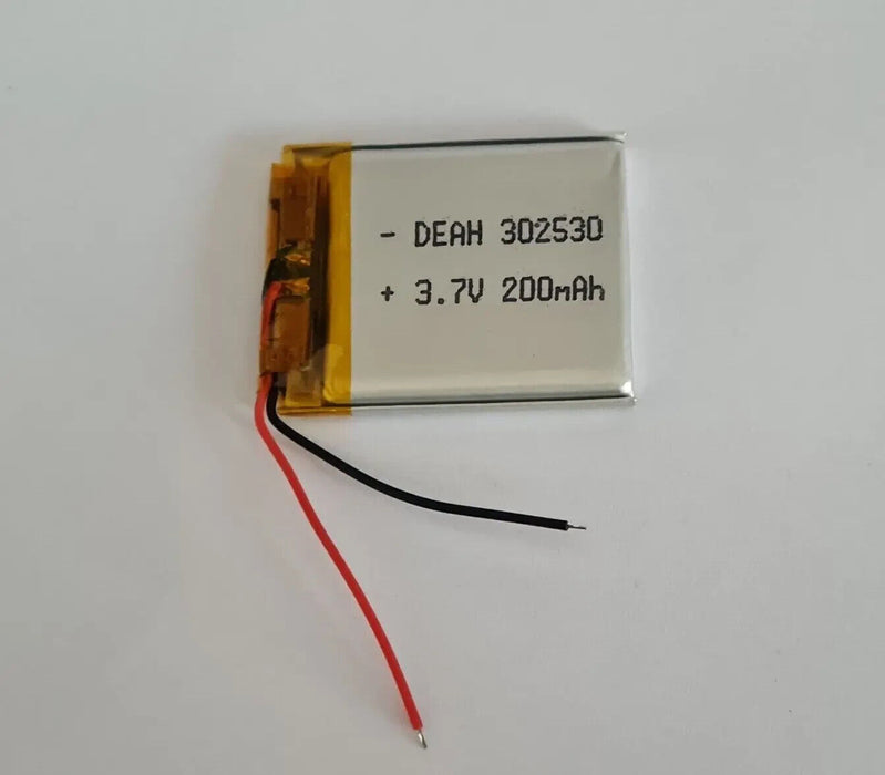 3.7V 200mAh LiPo 1S Polymer Rechargeable Battery: MP3, GPS, Watch - 302530