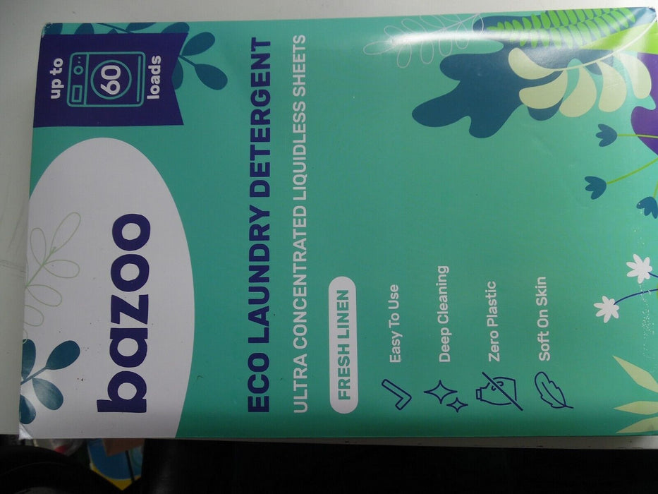 bazoo eco laundry detergent sheets up to 60 loads