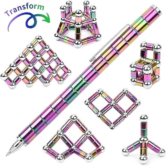 Magnetic Fidget Toy Decompression Magnetic Metal Ballpoint Pen (Multicolor)