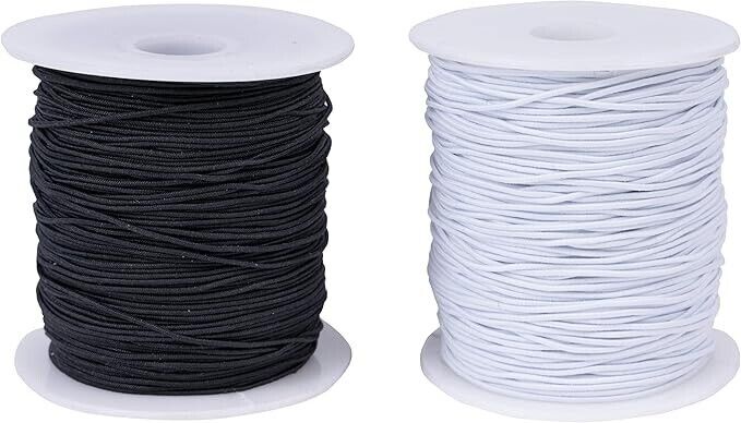 DERAYEE 200 Meters 1mm Elastic Cord Beading Cord,Stretch Fabric Craft String Sew