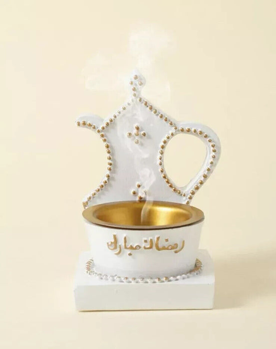 Ramadan Decorations  Kettle Shaped Wax Melt Warmer Oil Burner Tea Light Aroma Uk