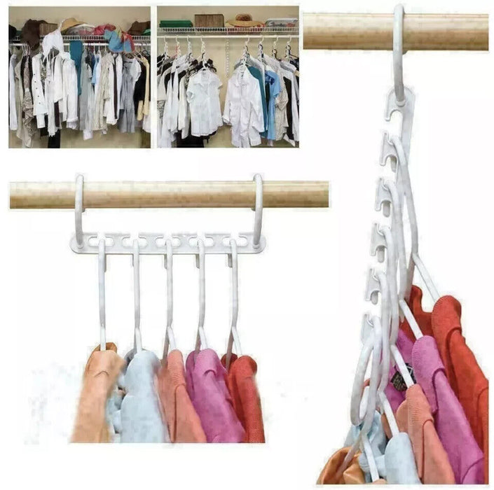 8Pcs Space Saver Saving Wonder Magic Hanger Clothes Closet Organize Hook Rack UK