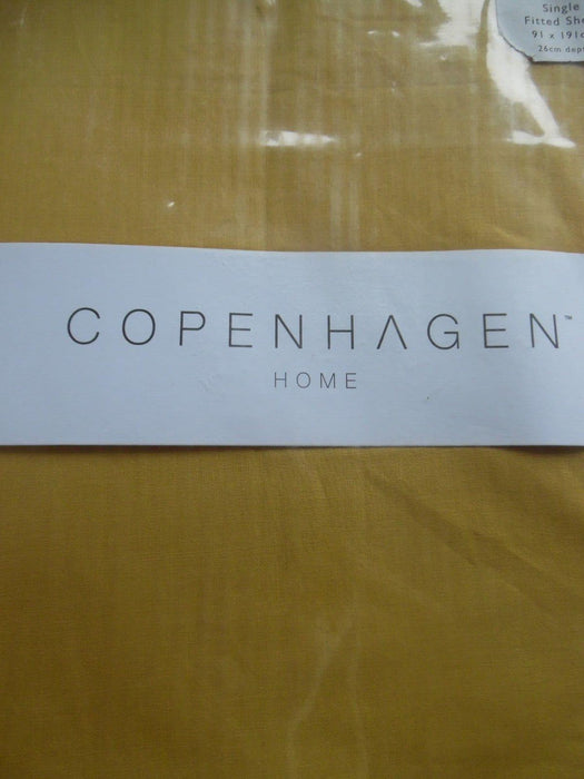 copenhagen home single fitted sheet mustard colour