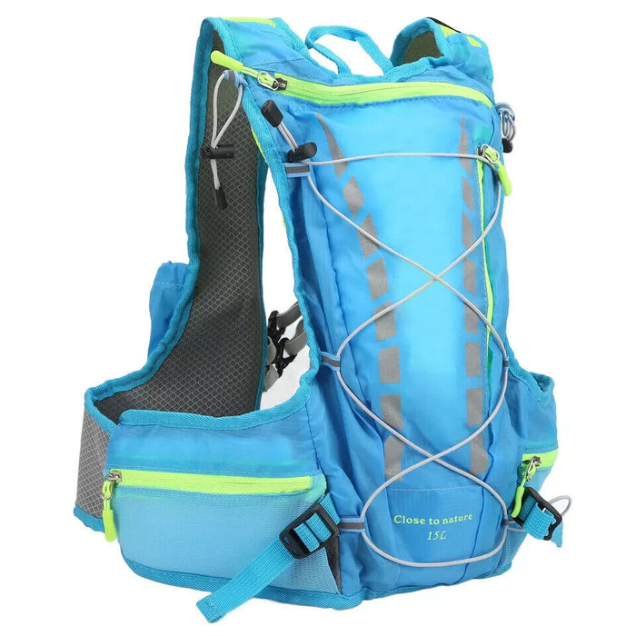 15L Running Hydration Backpack Blue Outdoor Recreation DTS UK