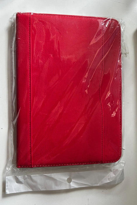 iPad Mini Faux Leather Red Case Front Pocket Auto Sleep/Wake