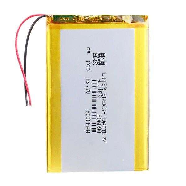 3.7V 5000mAh Li-Po Battery (806090) Rechargeable High Capacity Tablet PC +Device