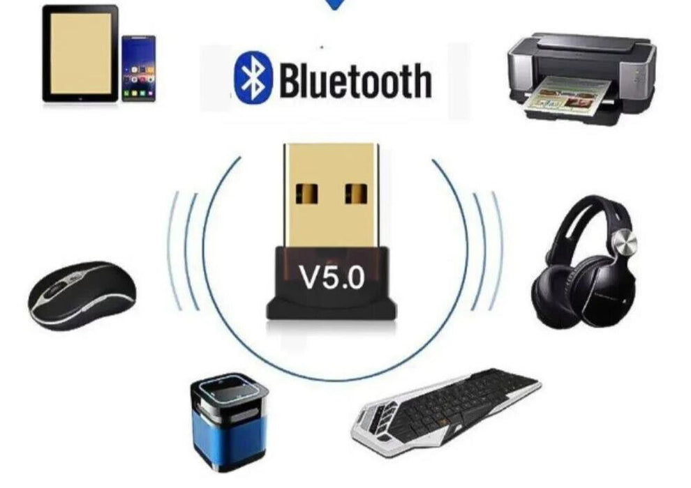 USB Bluetooth 5.0 Adapter Wireless Dongle For Laptop PC Window 10 11 Computer UK