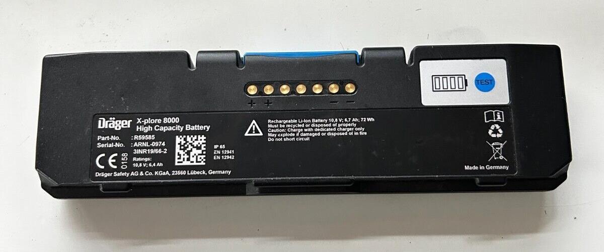 Drager x-plore 8000 ex High Capacity BATTERY R59585 10.8V 6.4Ah