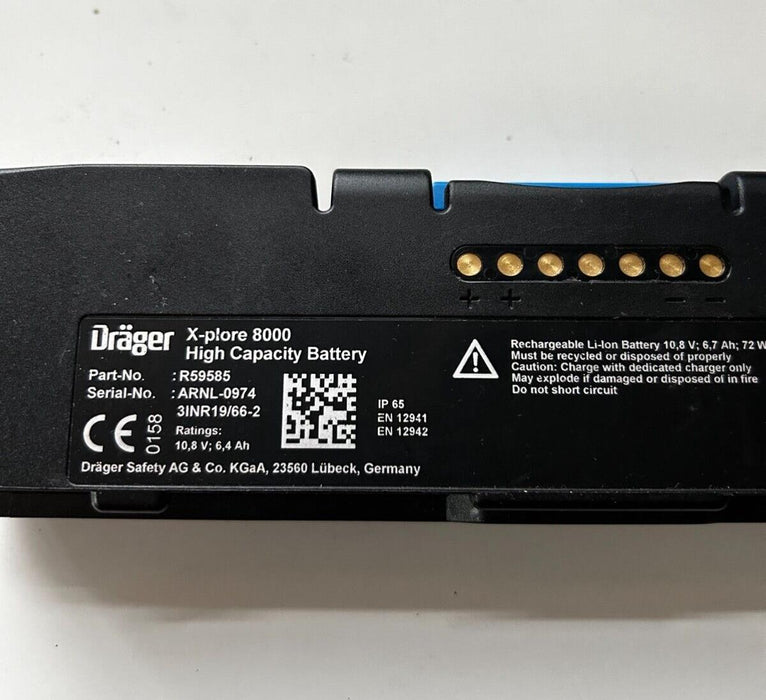 Drager x-plore 8000 ex High Capacity BATTERY R59585 10.8V 6.4Ah