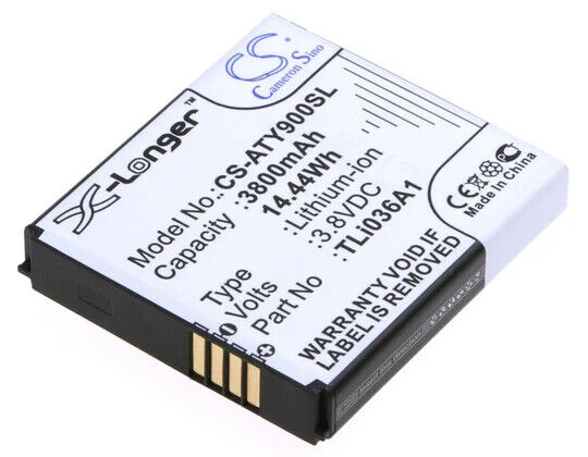 BATTERY FOR ALCATEL ONE TOUCH LINK Y900 TLI036A1 3.8V LI-ION 3800MAH / 14.44WH