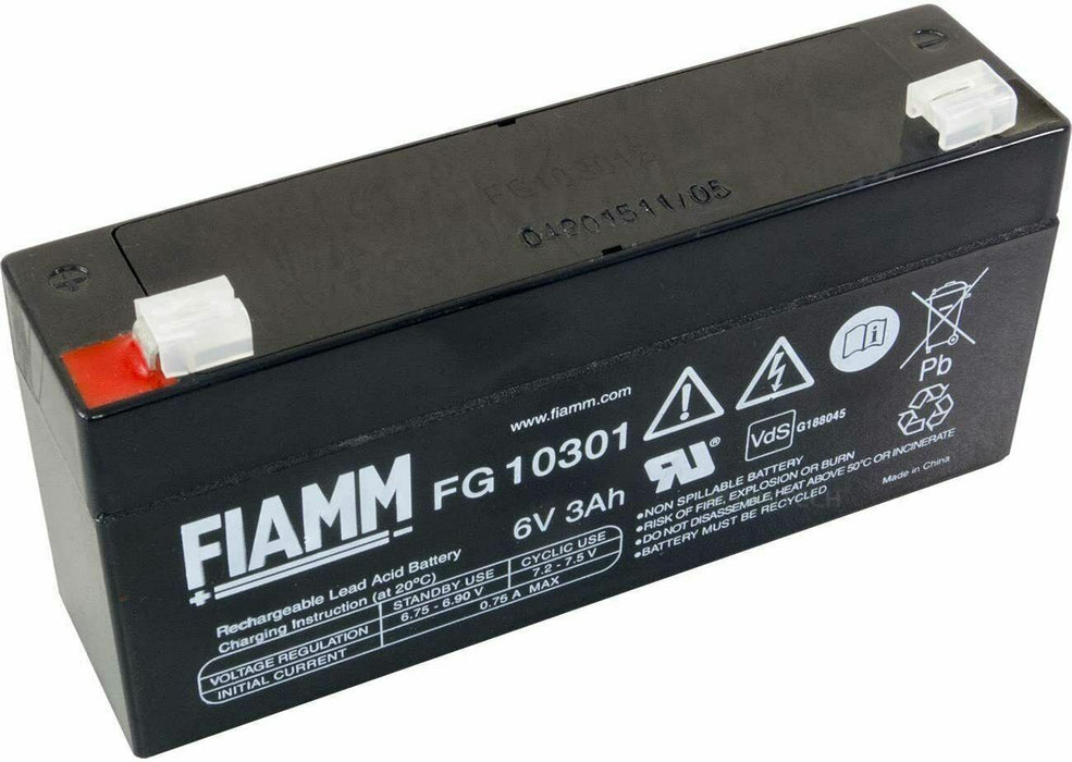Original Fiamm FG10301 6 V 3.0 Ah Lead Acid Battery FG 10301 AGM