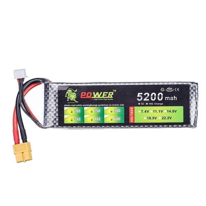 Power 11.1V 5200mah Rechargeable battery For RC Drone XT60