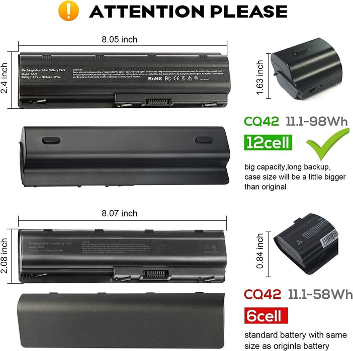 Battery for HP Compaq Presario CQ57 CQ58 CQ56 CQ42 CQ62 CQ43 CQ72 Laptop 8800mAh