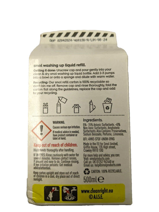 Smol Washing Up Liquid Refills - Pack of 2