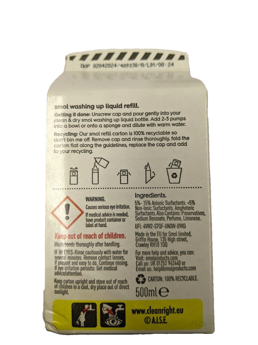 Smol Washing Up Liquid Refills - Pack of 3