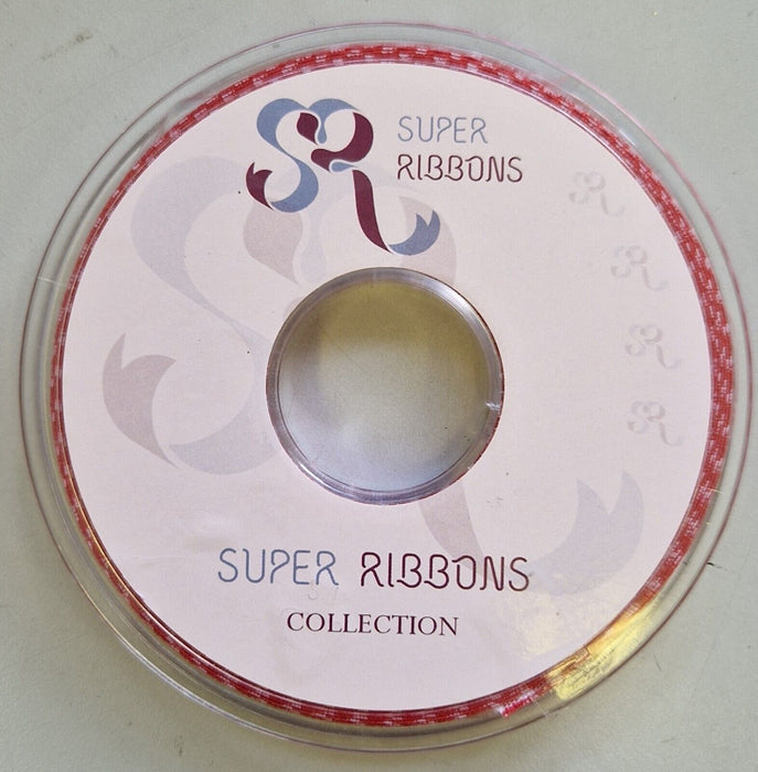 Super Ribbons - 20M Roll - Red & White