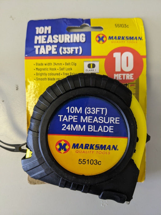 Marksman 10 Meter/33 Feet Tape Measure 24mm Width