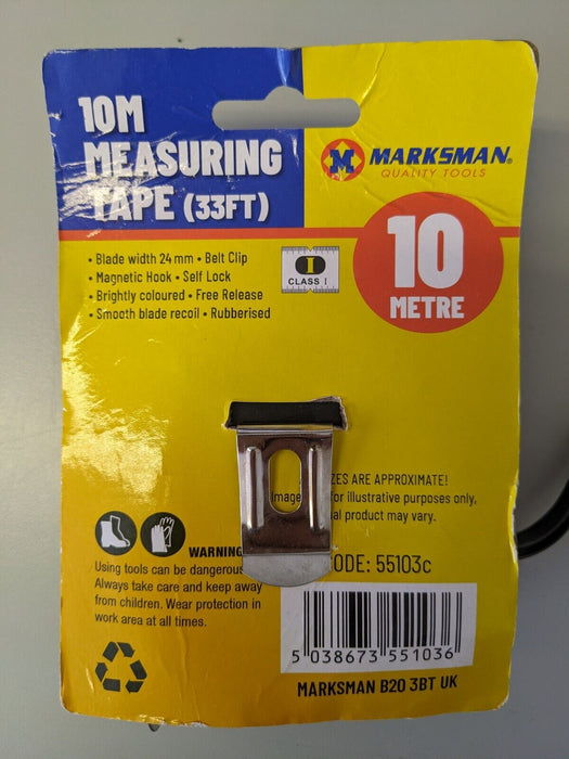 Marksman 10 Meter/33 Feet Tape Measure 24mm Width