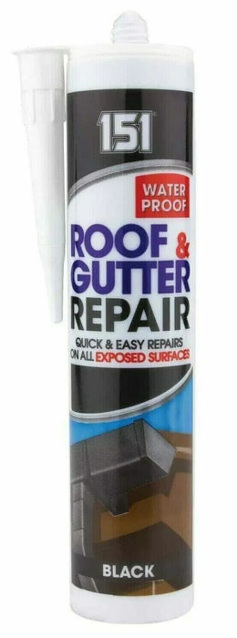 Black Roof & Gutter Leak Repair Sealant Waterproof For Exposed Surfaces 280ml