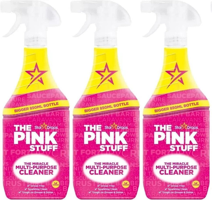 3 X The Pink Stuff Miracle Multi-Purpose Surface Cleaner Spray Remover 850ml