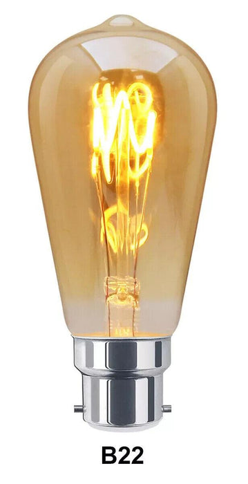 Vintage LED 2W Edison Style ST58 Teardrop Spiral Filament Light Bulb B22