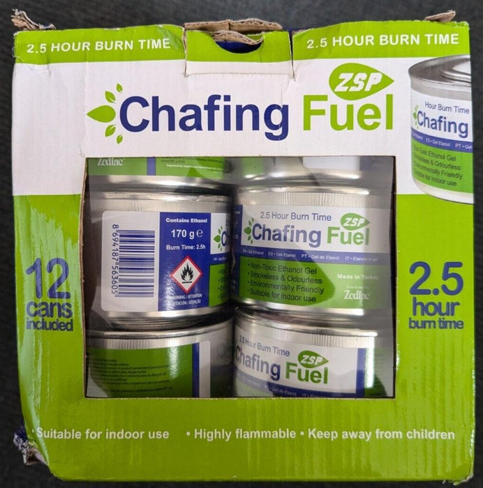 12x Chafing Dish Fuel Gel Cans 2.5 Hour Non Toxic,Catering, Smokeless, Buffet