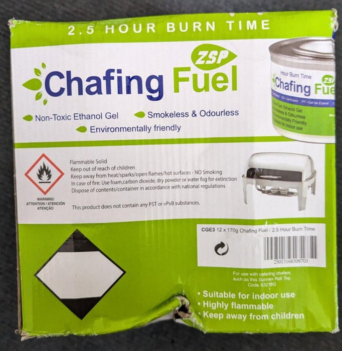 12x Chafing Dish Fuel Gel Cans 2.5 Hour Non Toxic,Catering, Smokeless, Buffet