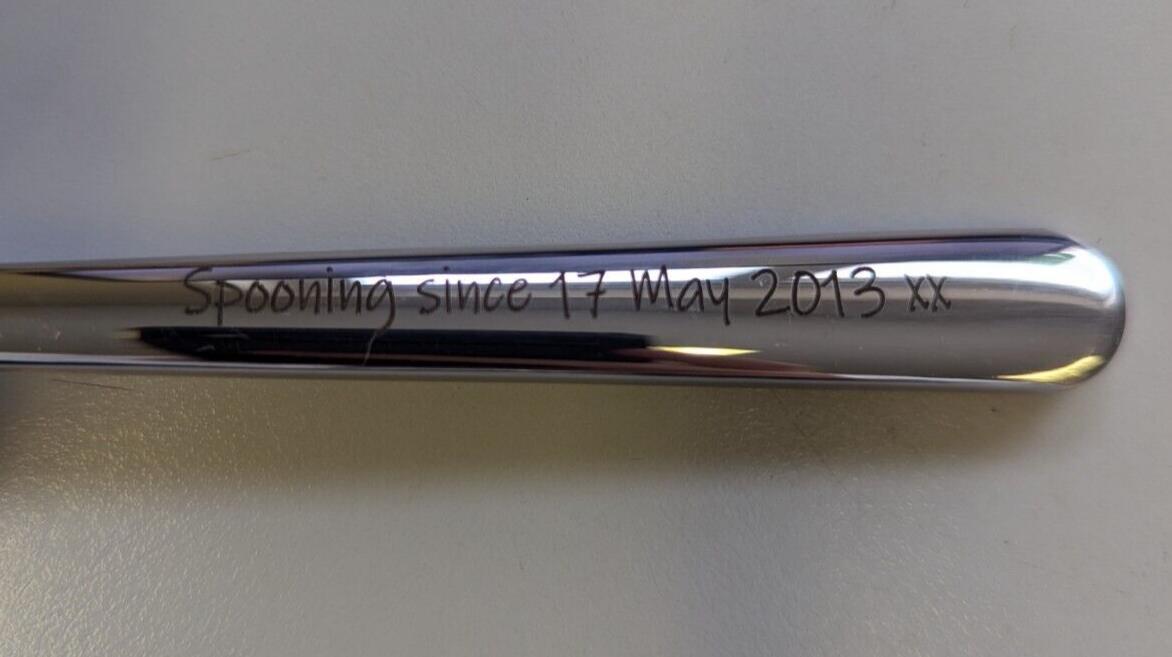 Stainless Steel Spoon - Engraved Spooning Since 17 May 2013