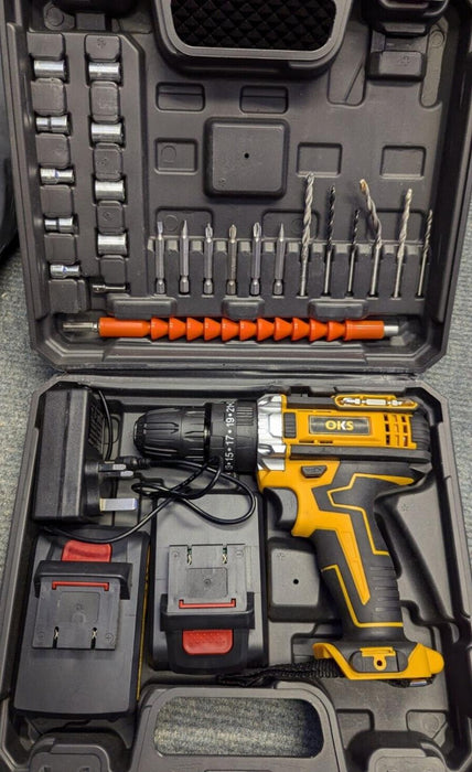 2 Battery 21V Cordless Drill Combi Driver High Power Electric Screwdriver Set UK