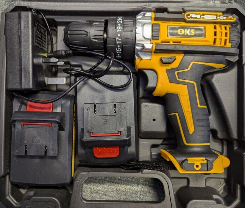 2 Battery 21V Cordless Drill Combi Driver High Power Electric Screwdriver Set UK