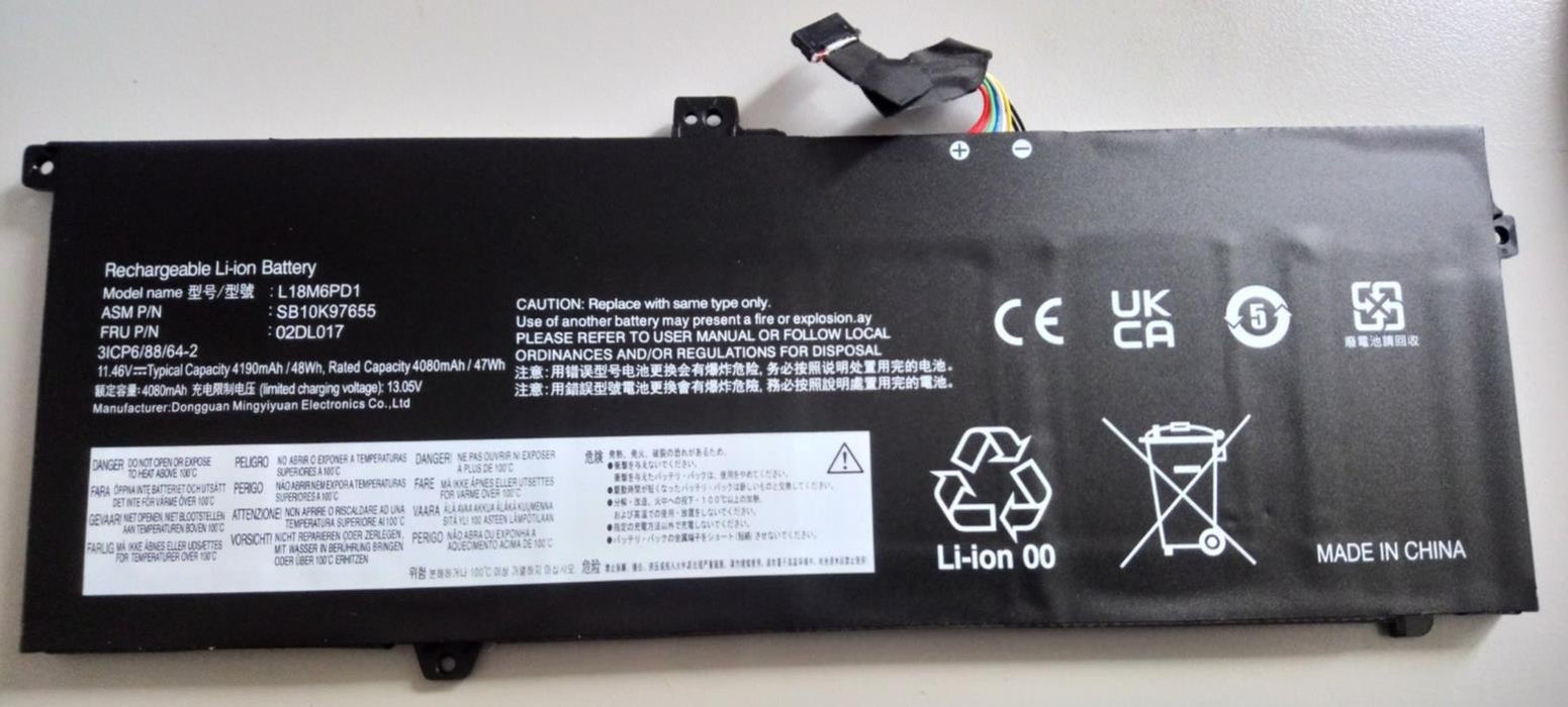 Replacement Battery L18M6PD1 for ThinkPad x390 x395 X13 (4080mAh)