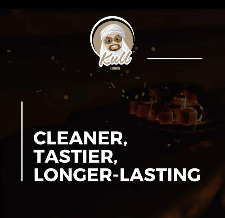 Kull Shisha Coal - 1kg - 25mm Cubes Coconut Charcoal - 72 Pieces Charcoal Hookah