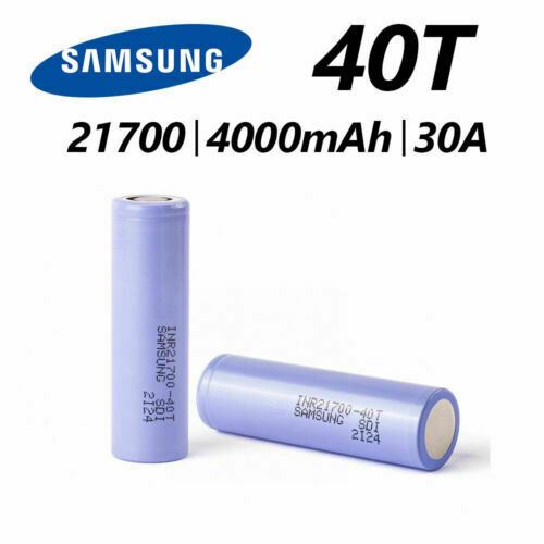 2x Samsung INR  40T Rechargeable 4000mAh 30A High Drain Case Holder