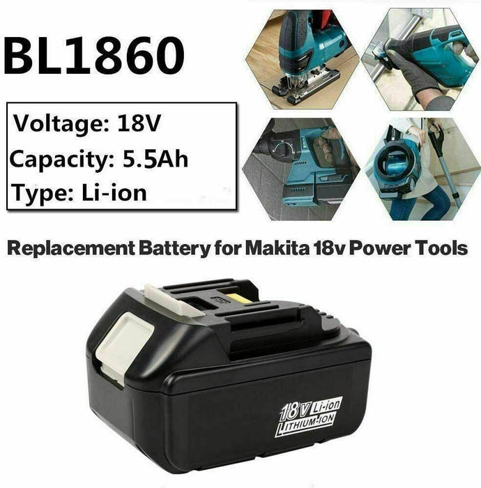Replacement for Makita 18V 5.5 Ah BL1860B Lithium Battery Packs BL1860B BL1860
