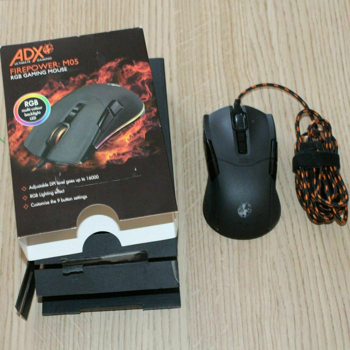 ADX Firepower M05 RGB Black Gaming Mouse Multi-Colour LED