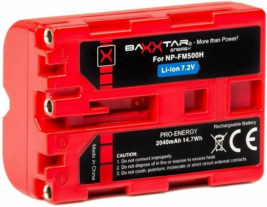 BAXXTAR Pro Energy compatible with Battery Sony NP-FM500H (100% compatible)