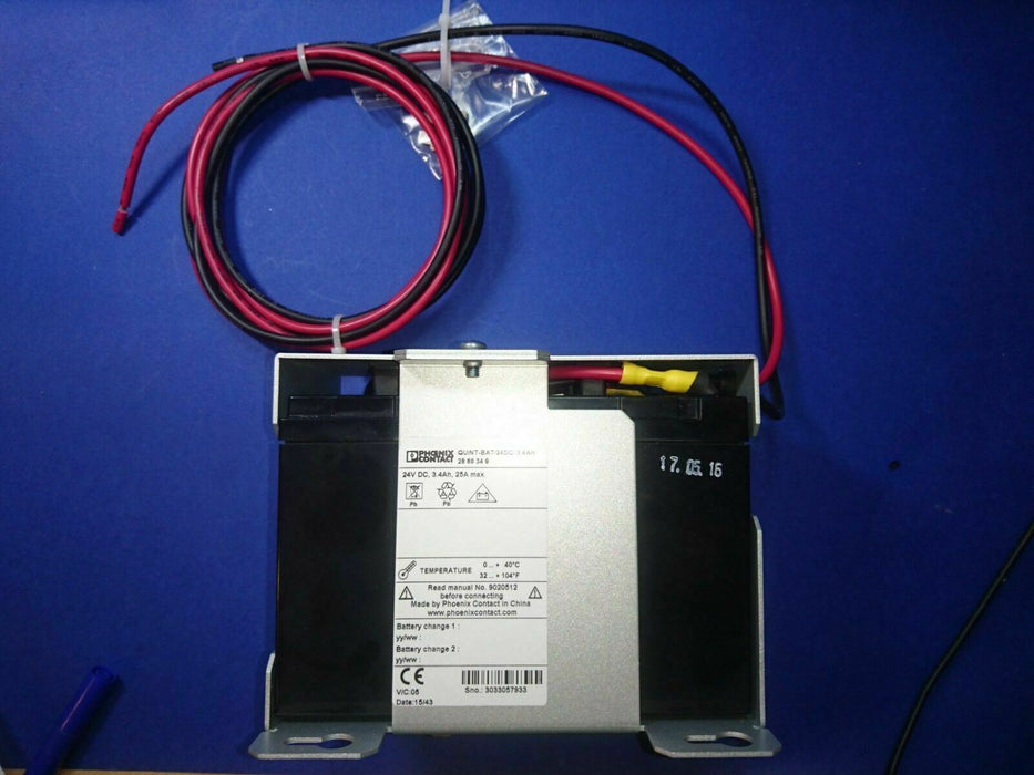 BATTERY MODULE, 24V, 3.4AH PHOENIX CONTACT QUINT-BAT/24DC/3.4AH 28 66 35 9